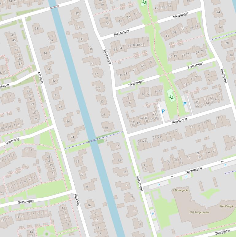 Kaart van  Rietzanger.