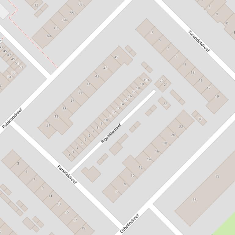 Kaart van de Rigolettodreef.