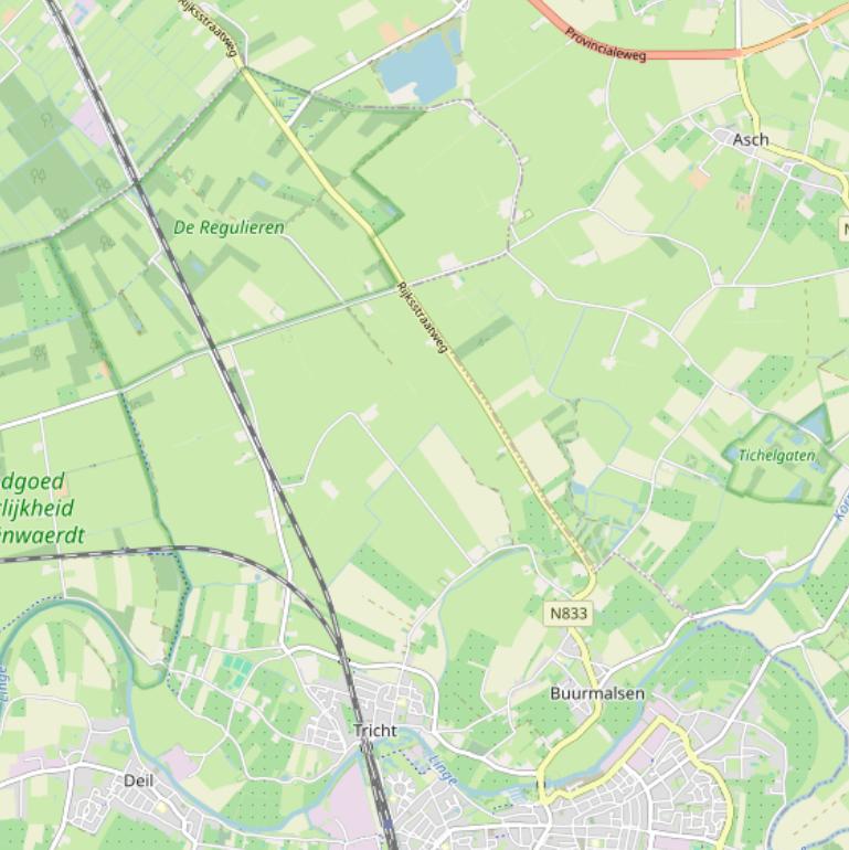 Kaart van de Rijksstraatweg.