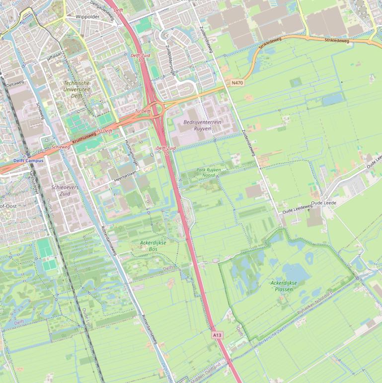 Kaart van de Rijksstraatweg.