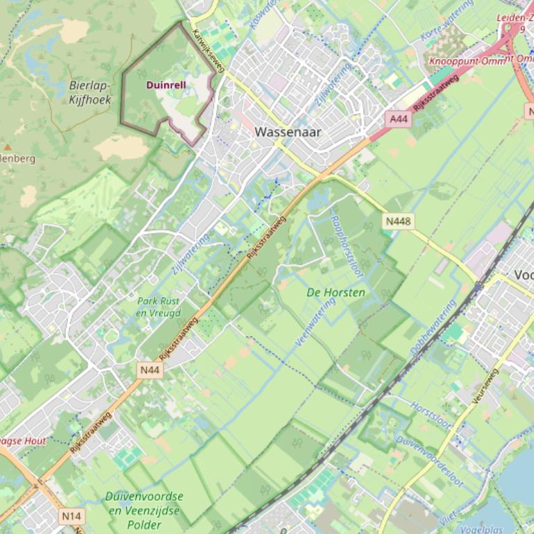 Kaart van de Rijksstraatweg.