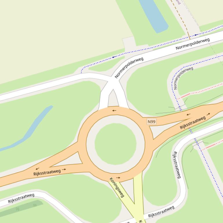 Kaart van de Rijksstraatweg.