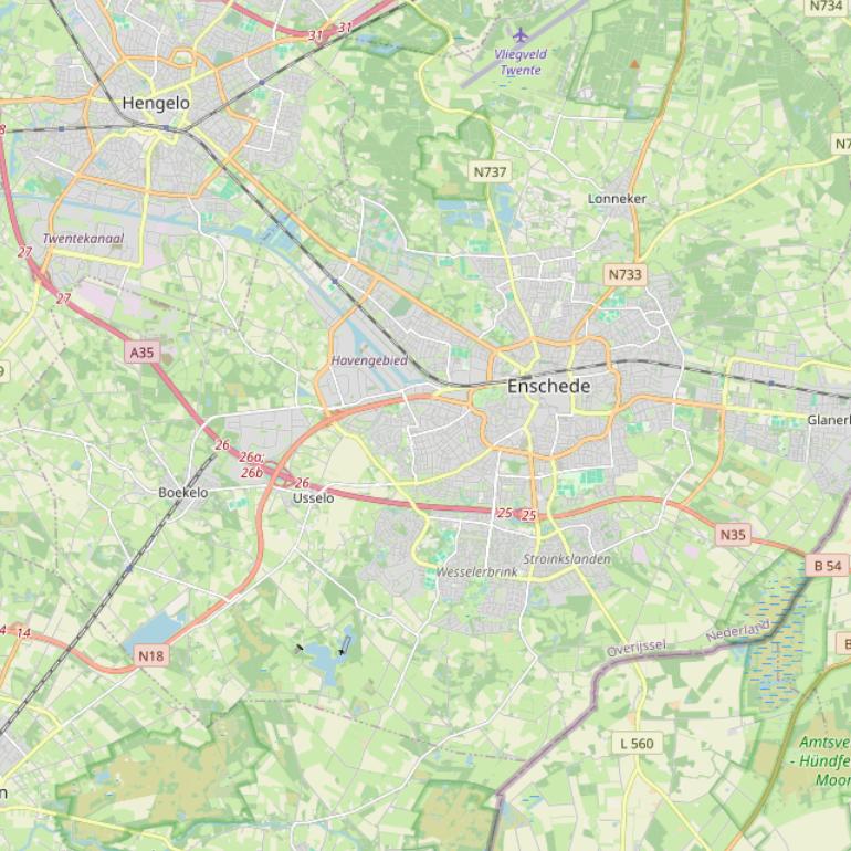 Kaart van  Rijksweg 35.