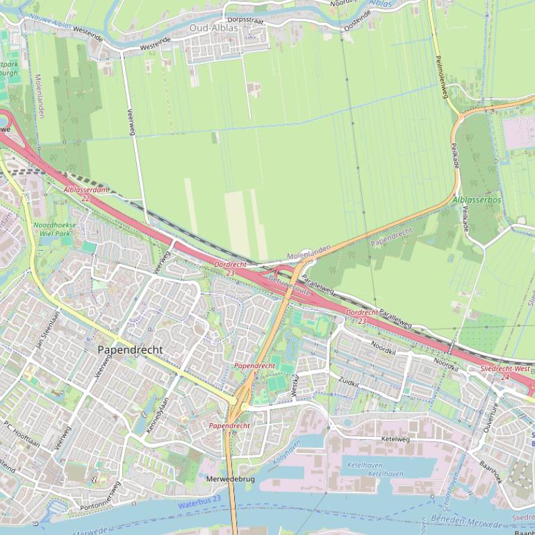 Kaart van  Rijksweg A15.