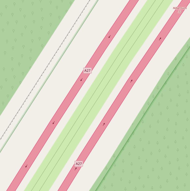 Kaart van  Rijksweg A27.