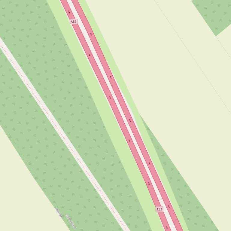 Kaart van  Rijksweg A32.