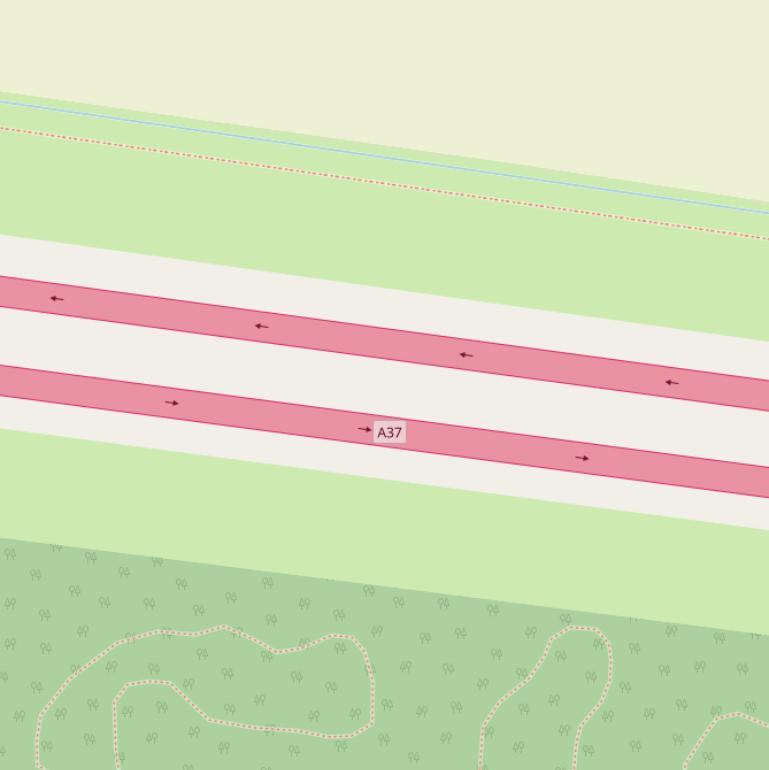 Kaart van  Rijksweg A37.