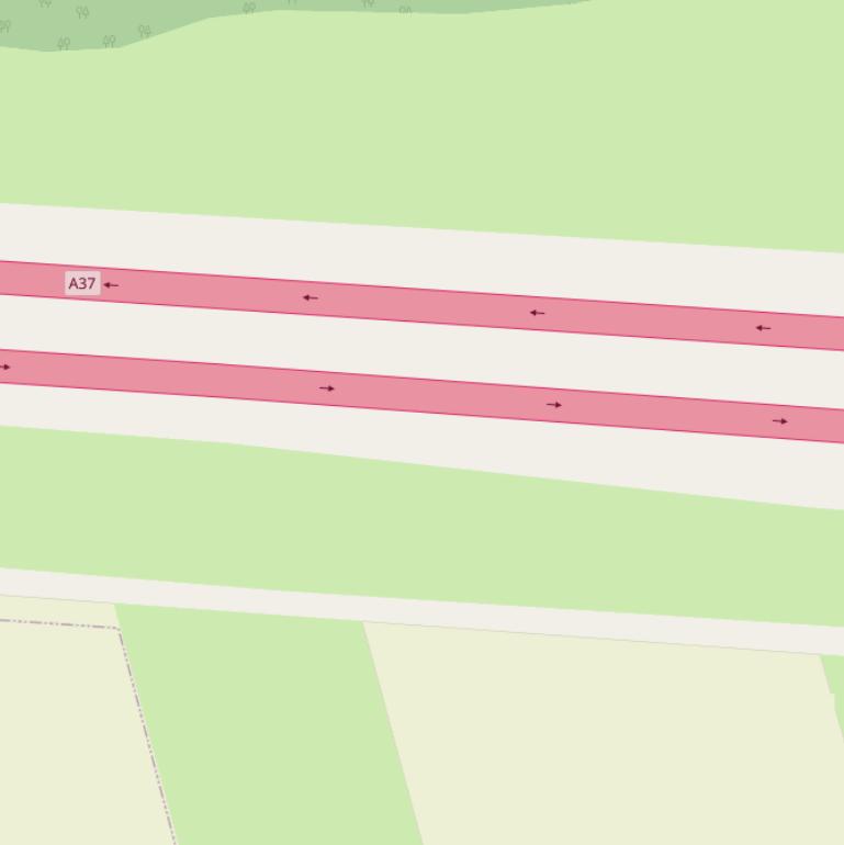 Kaart van  Rijksweg A37.