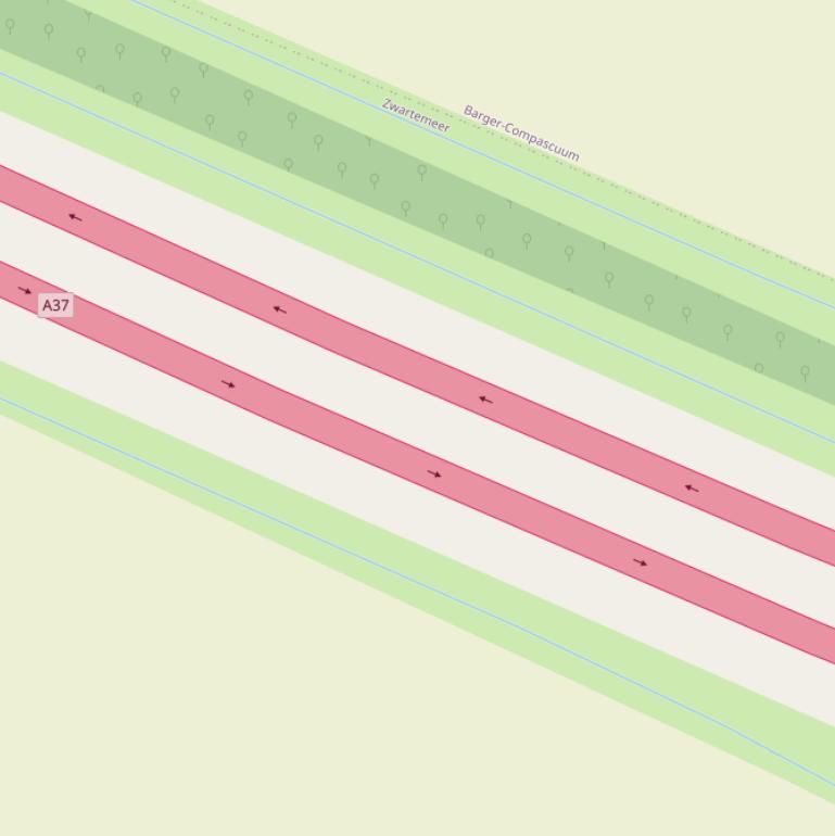 Kaart van  Rijksweg A37.