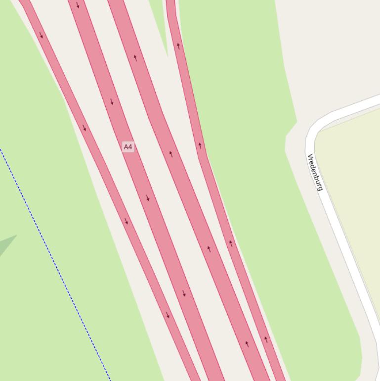 Kaart van  Rijksweg A4.