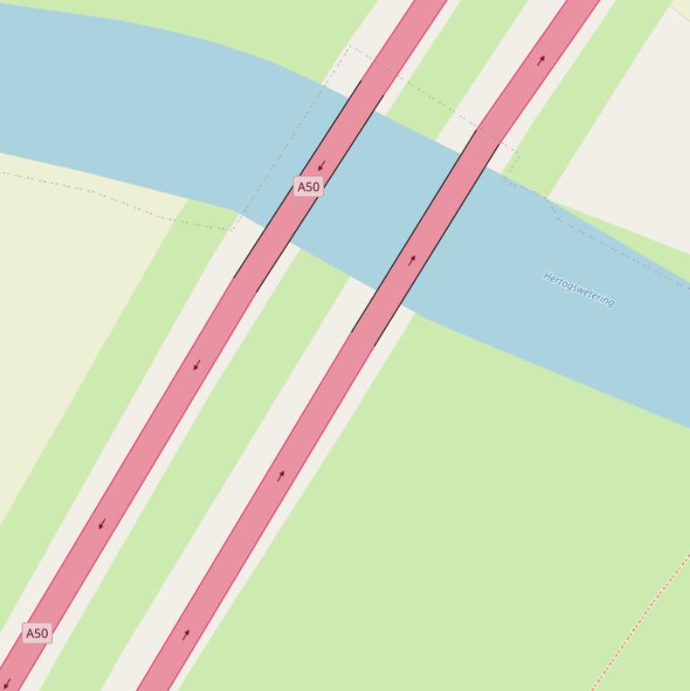 Kaart van  Rijksweg A50.