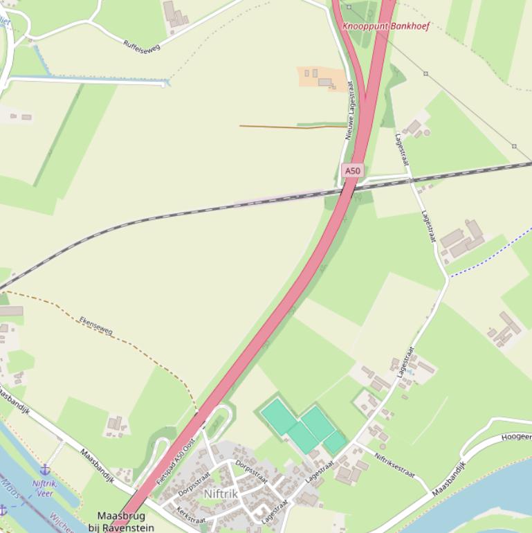 Kaart van  Rijksweg A50.