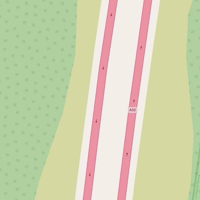 Kaart van  Rijksweg A50.