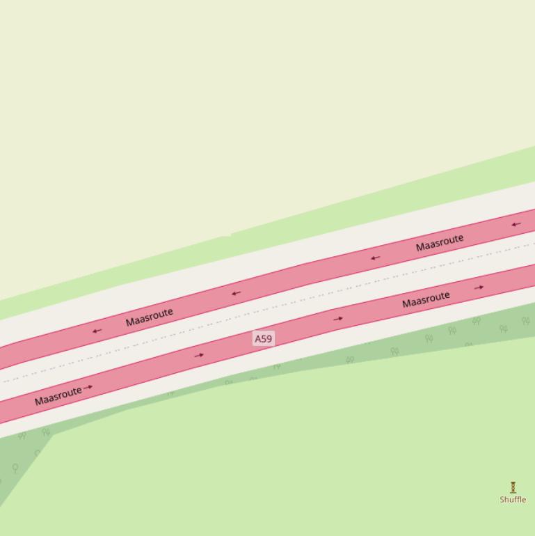 Kaart van  Rijksweg A59.