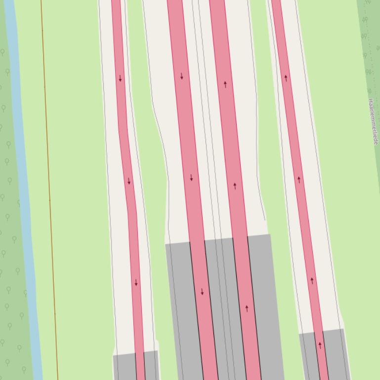 Kaart van  Rijksweg A9.