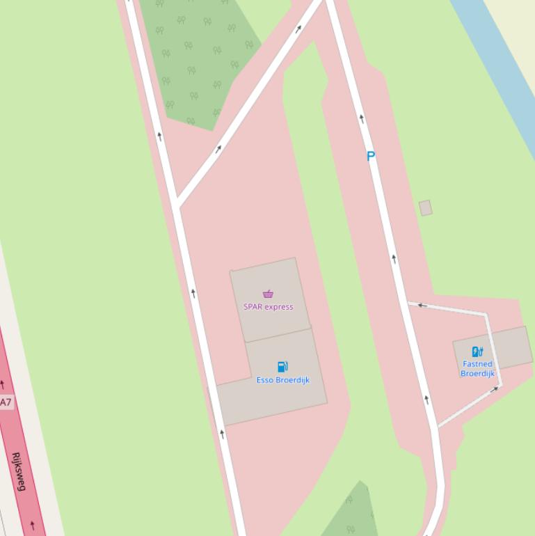 Kaart van de Rijksweg.