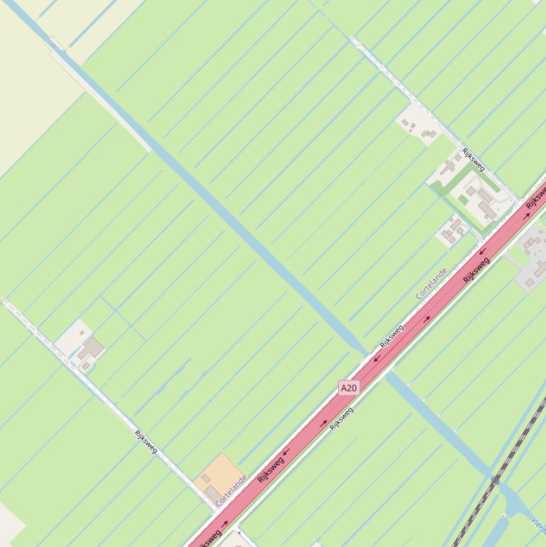 Kaart van de Rijksweg.