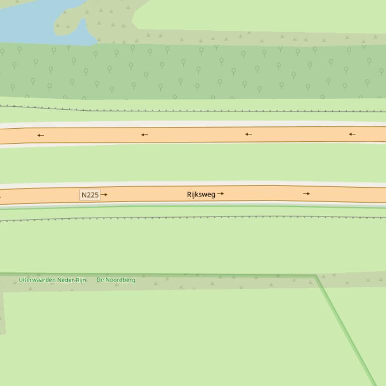 Kaart van de Rijksweg.