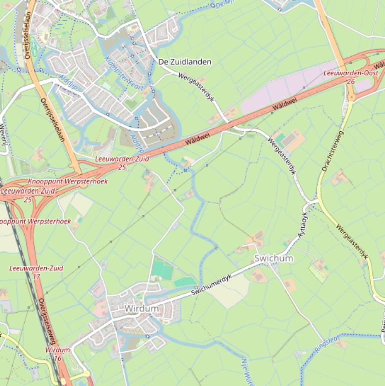 Kaart van  Rijksweg N32.