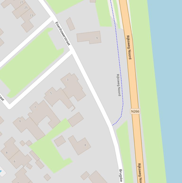 Kaart van  Rijksweg Noord.