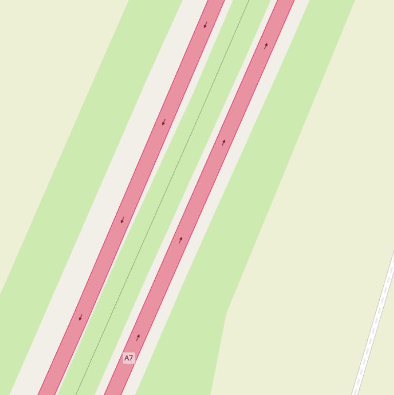 Kaart van de Rijksweg.