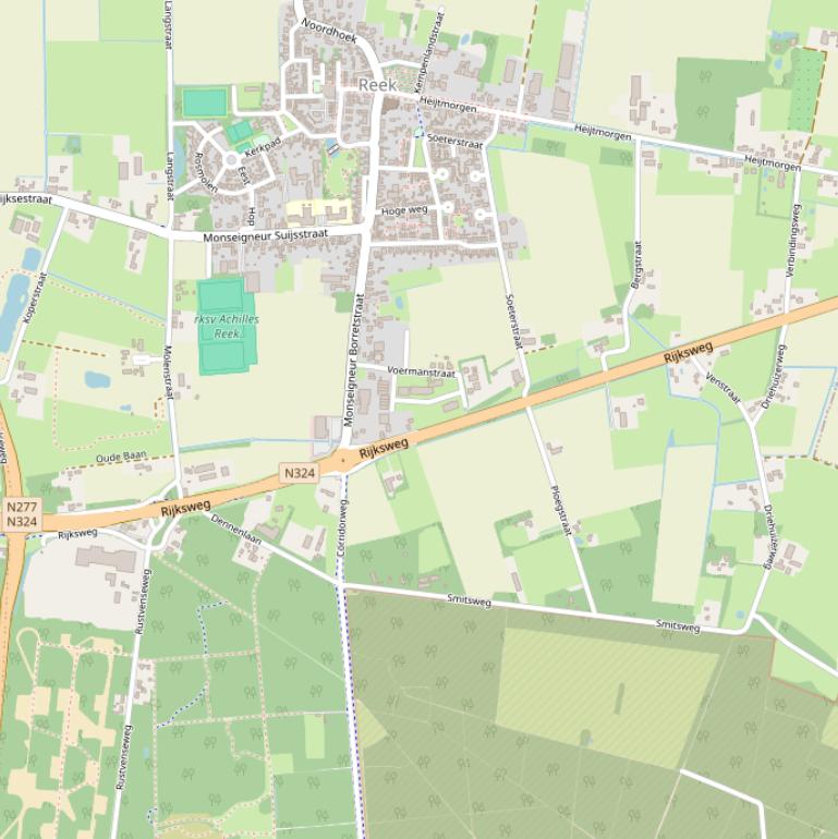 Kaart van de Rijksweg.