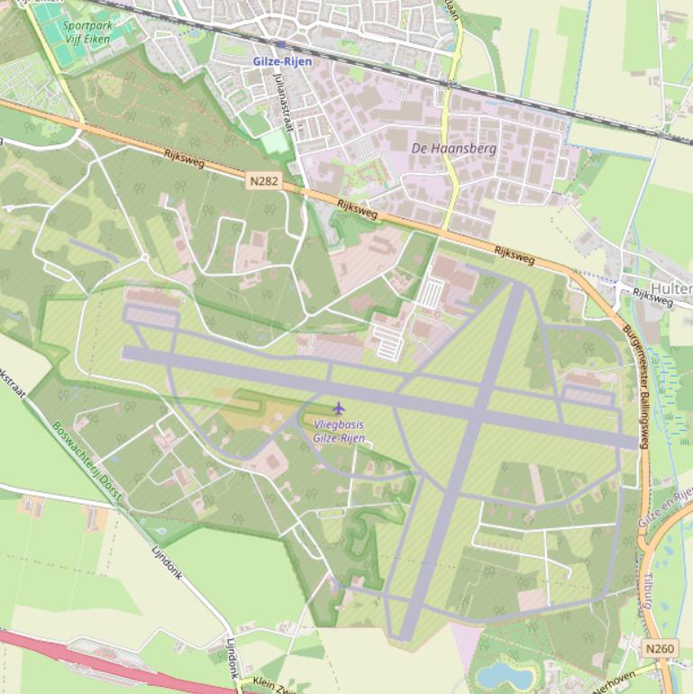 Kaart van de Rijksweg.