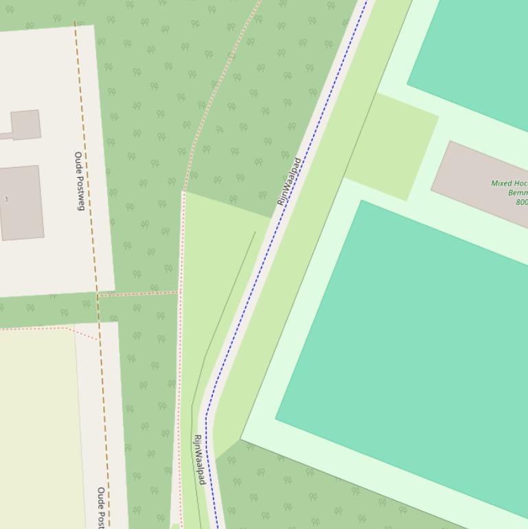 Kaart van het RijnWaalpad.