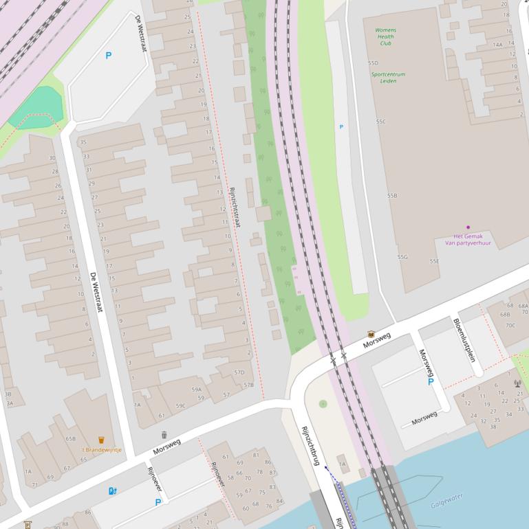 Kaart van de Rijnzichtstraat.