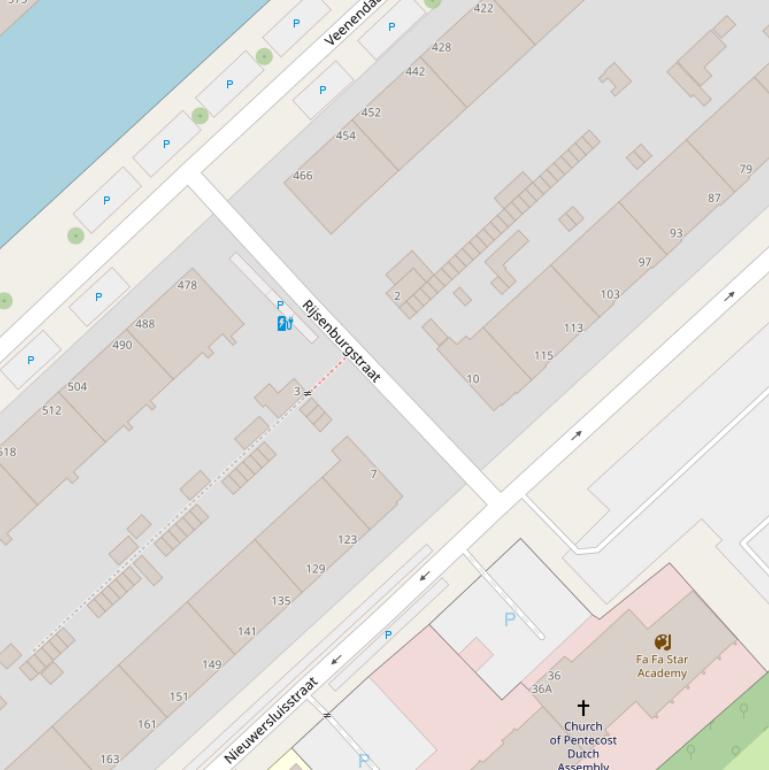 Kaart van de Rijsenburgstraat.
