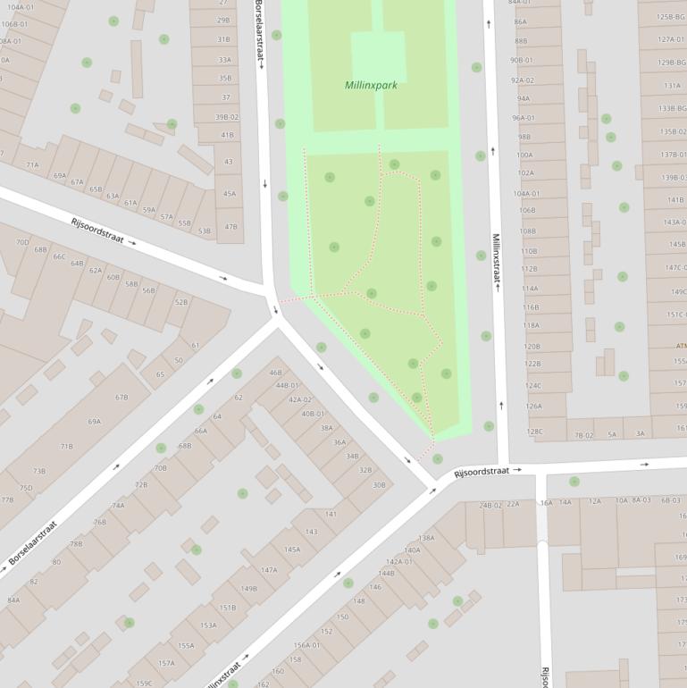 Kaart van de Rijsoordstraat.