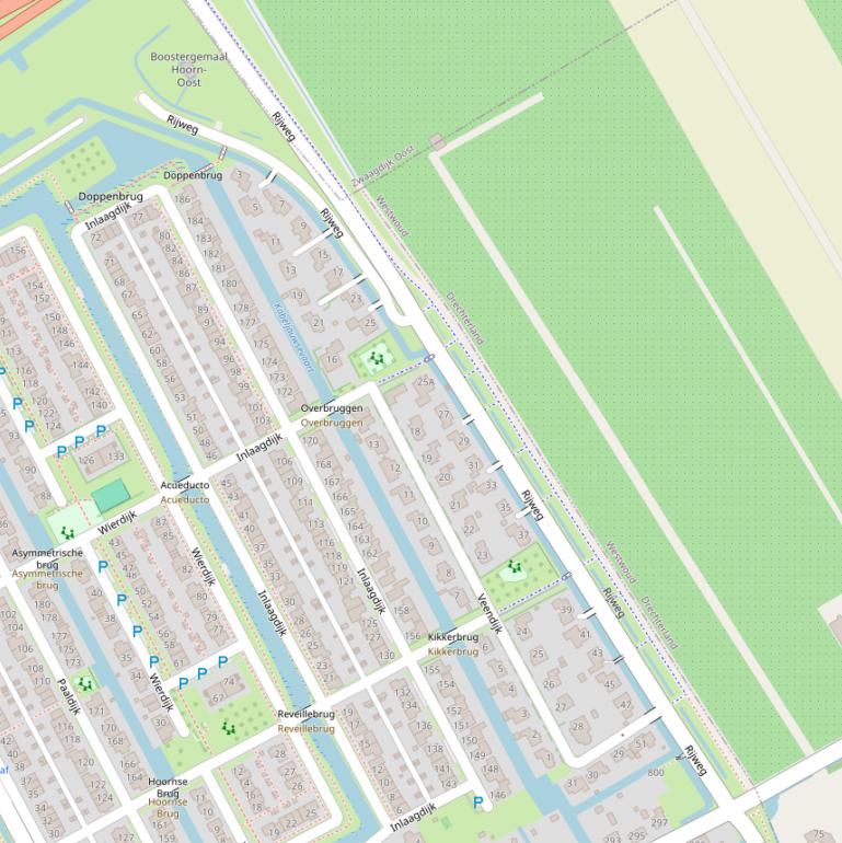 Kaart van de Rijweg.