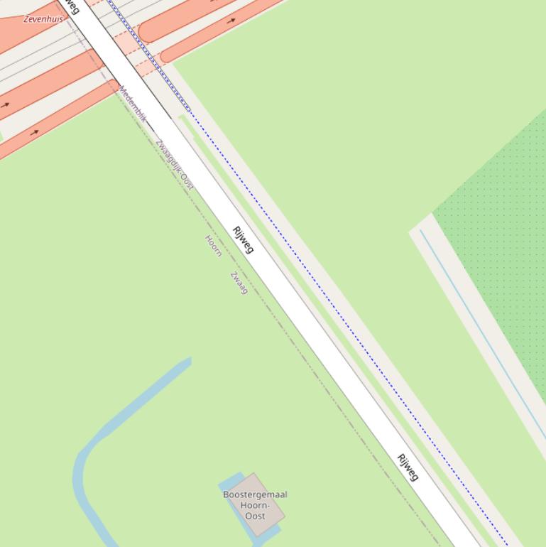 Kaart van de Rijweg.