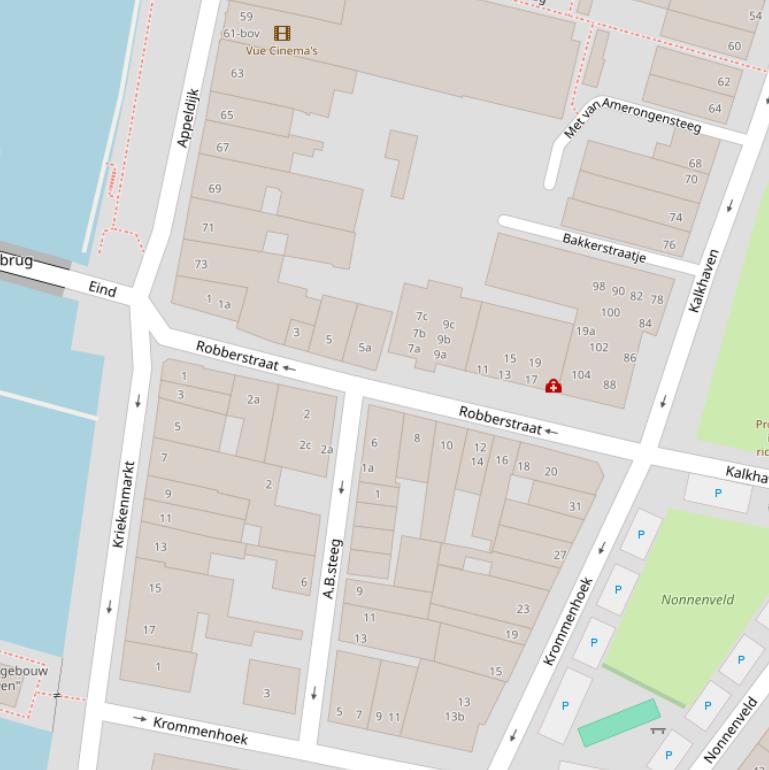 Kaart van de Robberstraat.