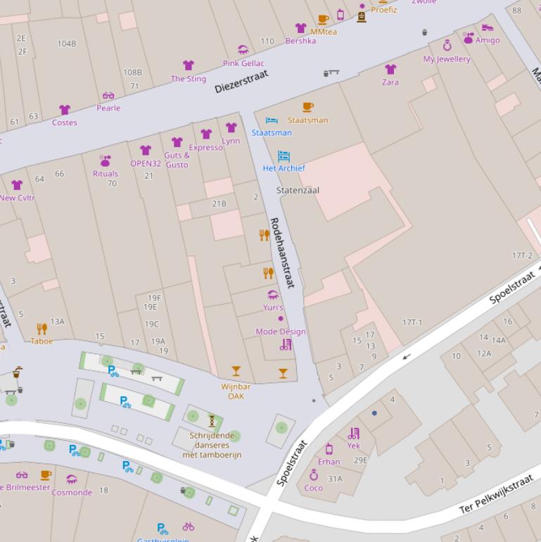 Kaart van de Rodehaanstraat.