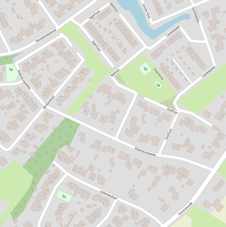 Kaart van de Rodenburgseweg.