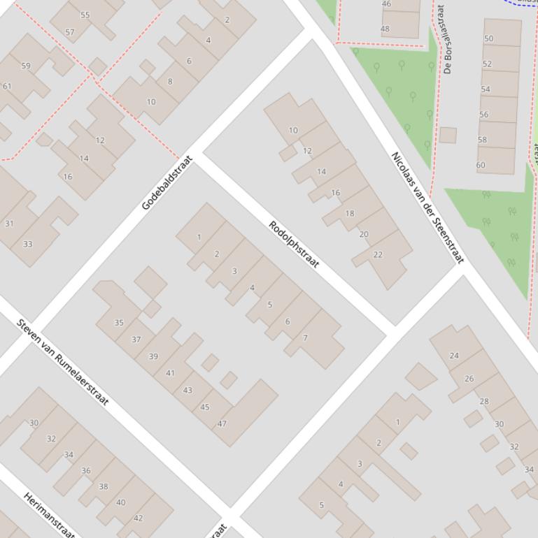 Kaart van de Rodolphstraat.