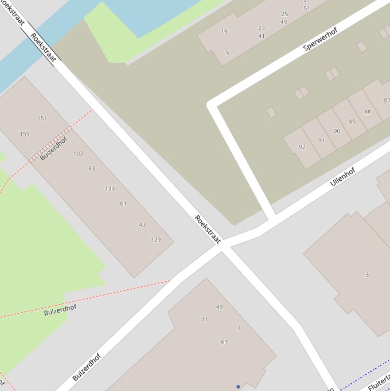 Kaart van de Roekstraat.