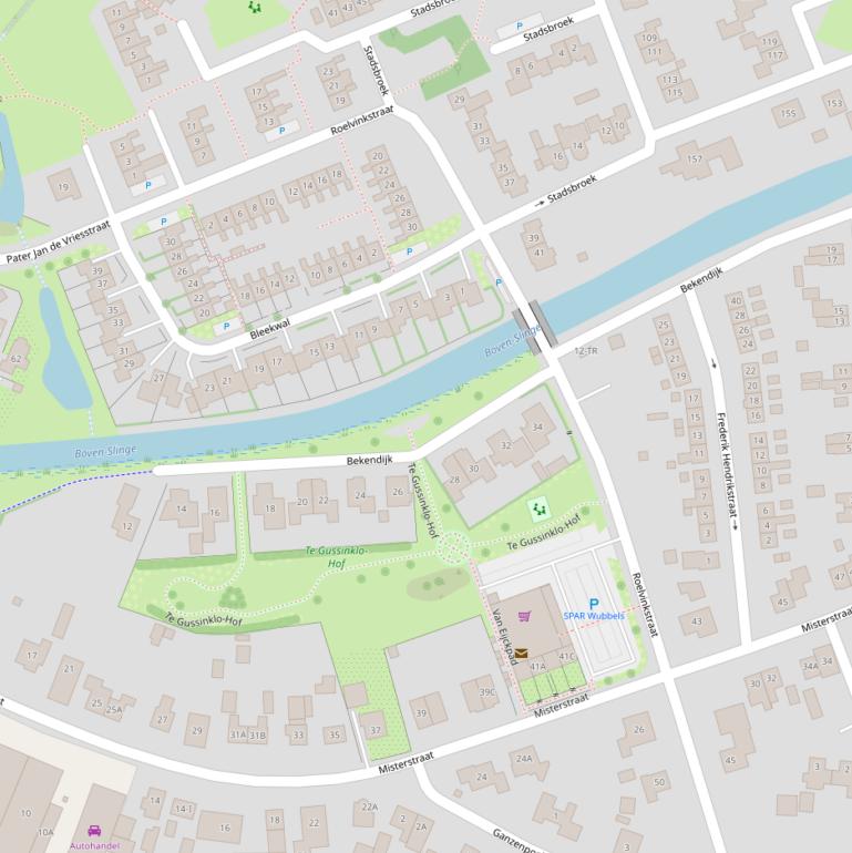 Kaart van de Roelvinkstraat.