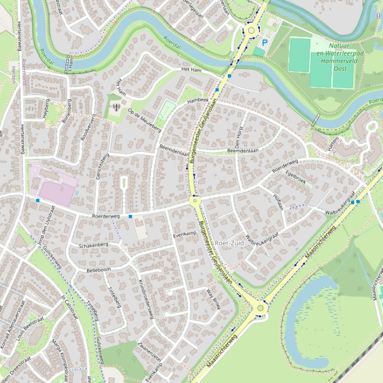 Kaart van de Roerderweg.