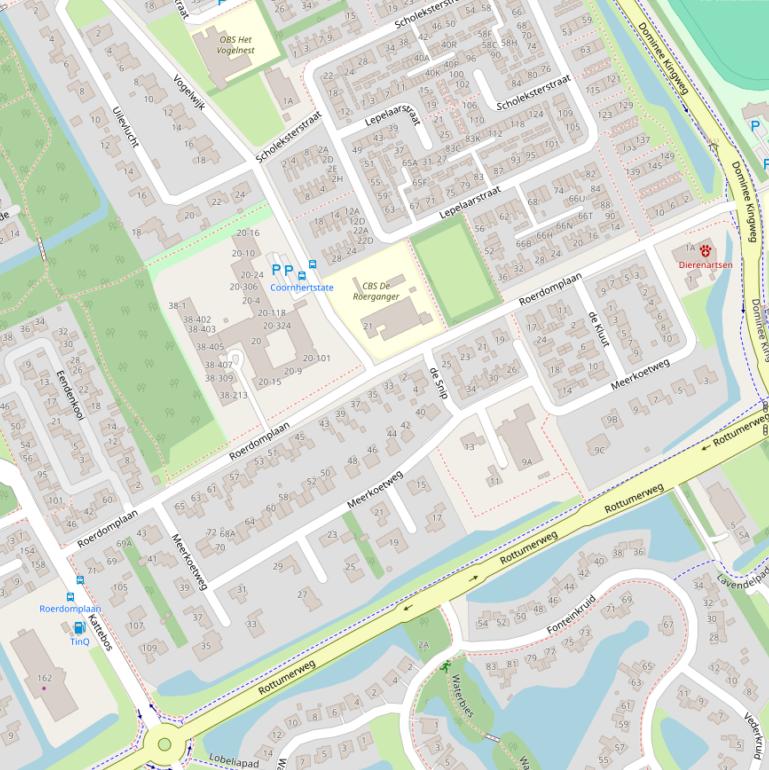 Kaart van de Roerdomplaan.