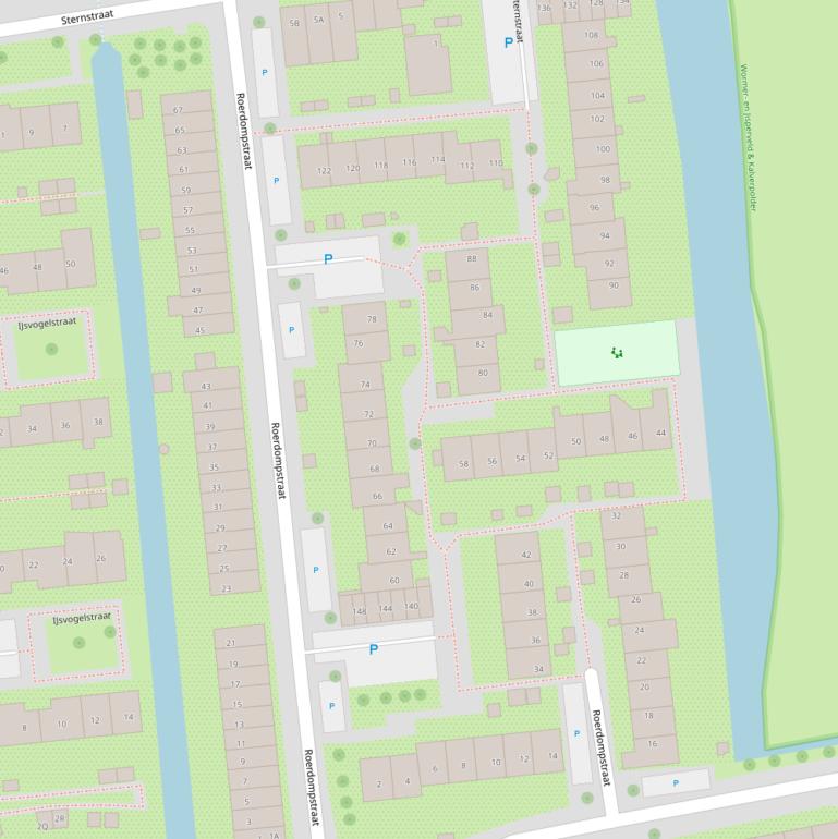 Kaart van de Roerdompstraat.