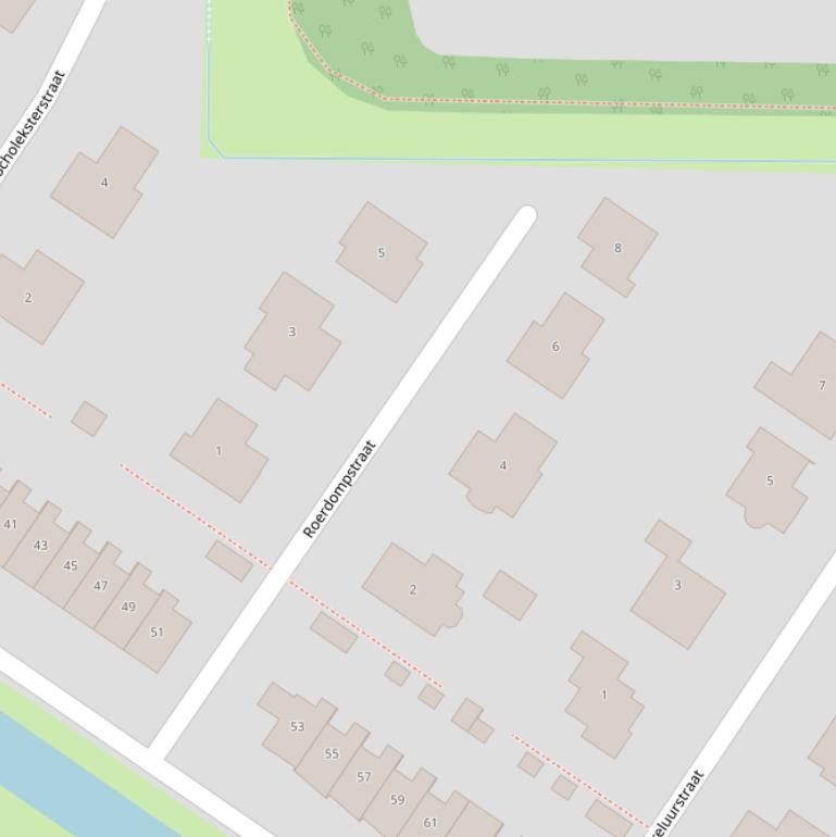 Kaart van de Roerdompstraat.