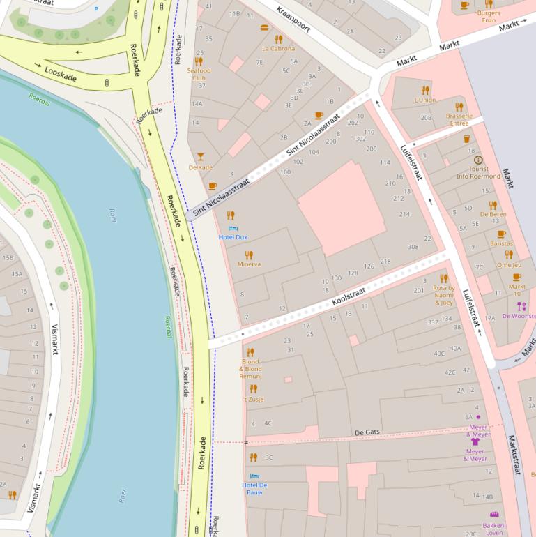 Kaart van de Roerkade.