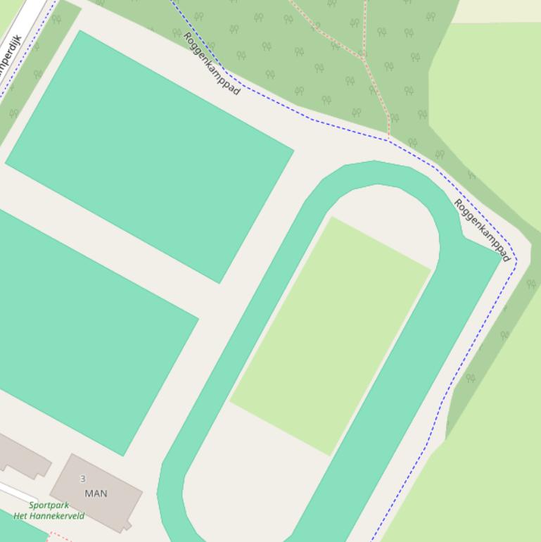 Kaart van het Roggenkamppad.