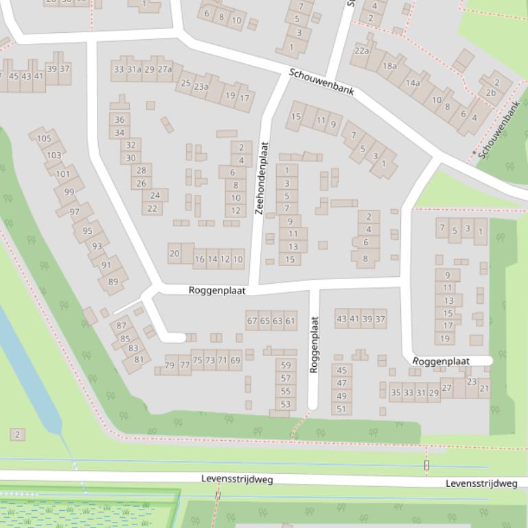 Kaart van  Roggenplaat.