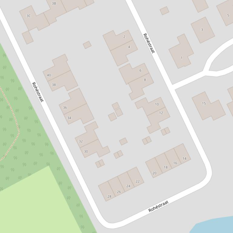 Kaart van de Rohéstraat.