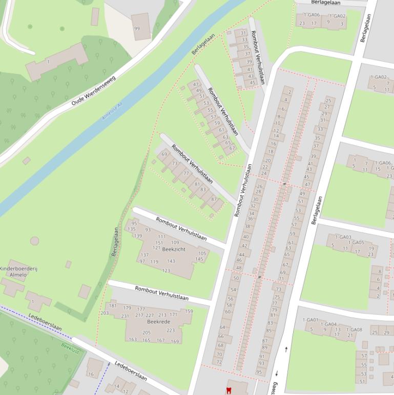 Kaart van de Rombout Verhulstlaan.