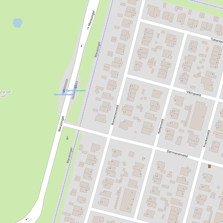 Kaart van het Romeinenveld.