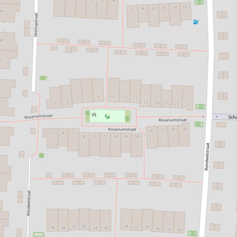 Kaart van de Rondeelstraat.